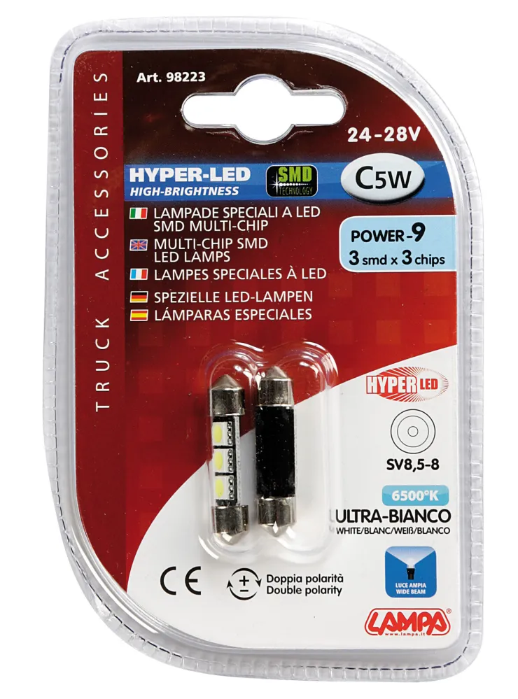 Outlet HYPER-LED C5W 3 SMD 9x36 mm Éclairage