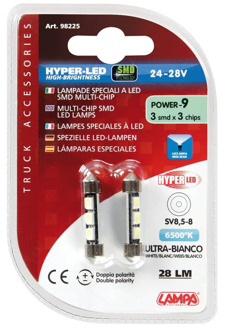 HYPER-LED C5W 3 SMD 10x39 mm Éclairage