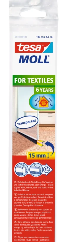 Clearance Isolation bas de porte adhésif - Spécial moquettes 1 m x 43 mm brun Rubans Adhésif