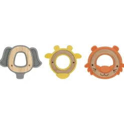 Clearance Jouet de dentition ANIMAL bois & silicone - tigre, girafe, éléphant - 3m+ Anneau De Dentition