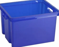 Discount Crownest Boîte de Rangement Blue - 42,6x36,1x26cm - 30L Box Et Panier À Linge