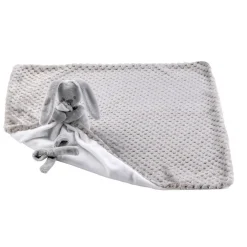 Online Lapidou Plaid Doudou Gris/Blanc 50x50 cm Linge De Lit