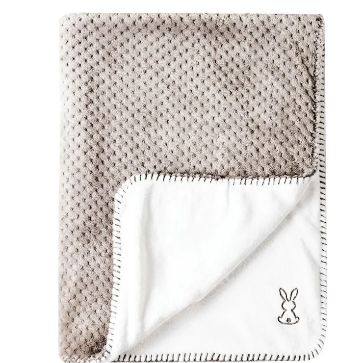 Outlet Lapidou Plaid Rose Gris/Blanc 75x100 cm Linge De Lit