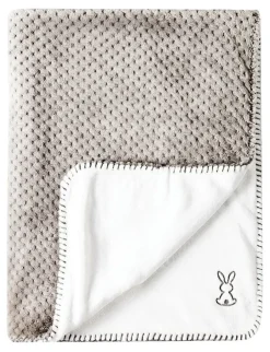 Outlet Lapidou Plaid Rose Gris/Blanc 75x100 cm Linge De Lit