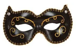 Sale Masque Vénitien Noir Avec Paillettes Accessoires