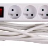 New Multi-prises avec interrupteur et corde 3 m noir Rallonges Et Adaptateurs
