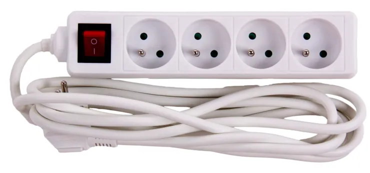 New Multi-prises avec interrupteur et corde 3 m noir Rallonges Et Adaptateurs