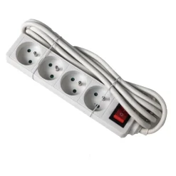 New Multi-prises avec interrupteur et corde 3 m noir Rallonges Et Adaptateurs