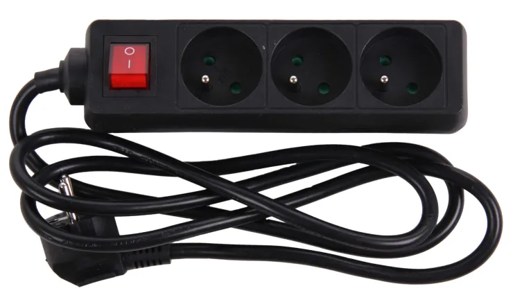 Discount Multi-prises avec interrupteur et corde 1,5 m noir Rallonges Et Adaptateurs
