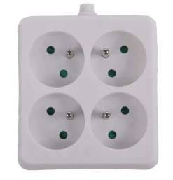 Discount Multi-prises carré blanc 4 x 16 A Rallonges Et Adaptateurs