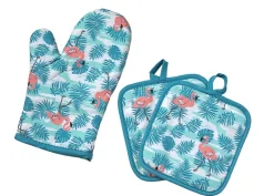 Sale Ovenwantset Flamingo Blauw Textile De Cuisine