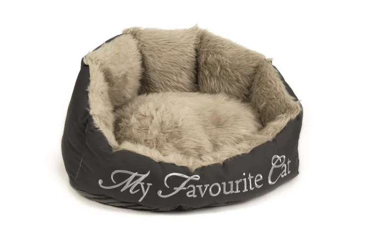 Sale Panier chat 'My favourite cat' gris 55x45x28 cm Dormir Confortablement