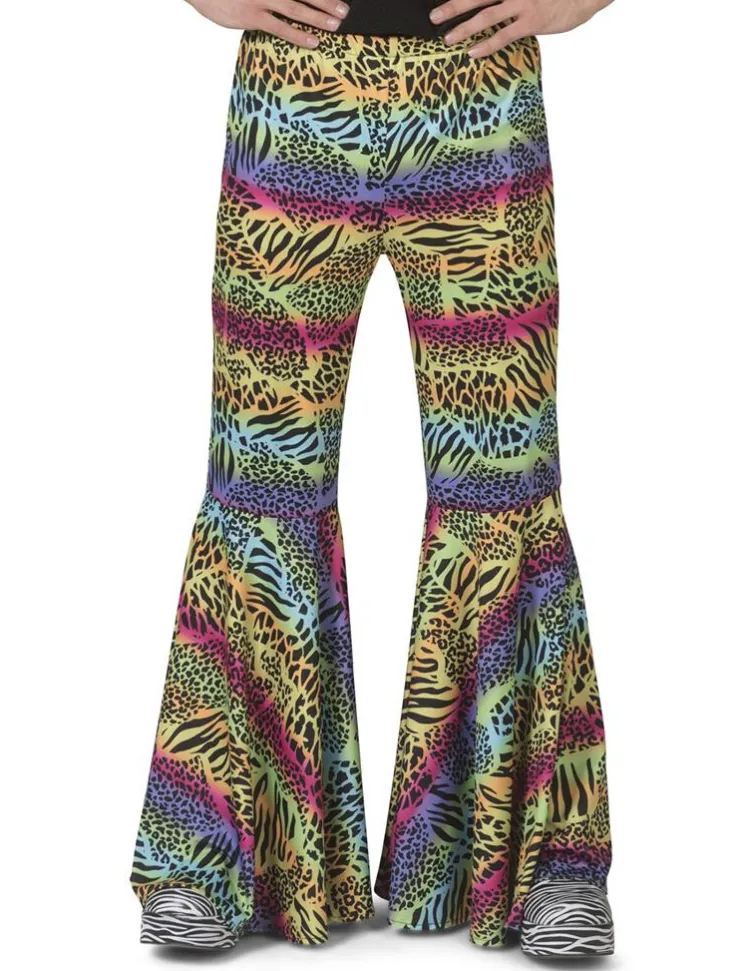 New Pantalon Hippie à imprimé animalier Femmes - Taille 48/50 Déguisements Adultes