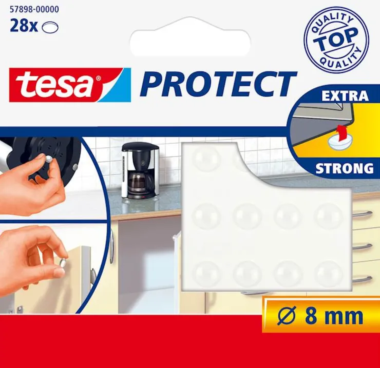 Best Pastilles anti-glisse et anti-bruit pour objets sur surfaces délicates Ø 8 mm Transparent. Rubans Adhésif