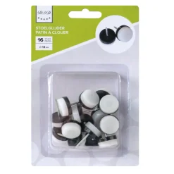 Online patin a clouer 18 mm blanc et noir 16 pieces Des Ferrures De Meubles Et De Portes