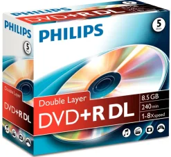 Clearance DVD+R DL 8,5 GB 8x jewelcase 5 pièces Bureautique