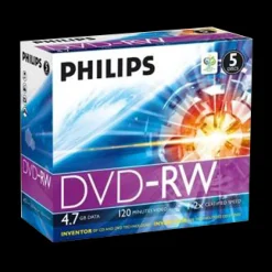 Outlet DVD-RW 4,7 GB 4x jewelcase 5 pièces Bureautique