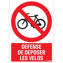 Hot Pictogramme défense vélos 23 x 33 cm Signalisation