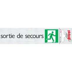Sale Pictogramme en aluminium sortie secours 16,5 x 4,4 cm Signalisation