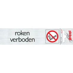 Online Pictogramme en aluminium roken verboden 6,5 x 4,4 cm Signalisation