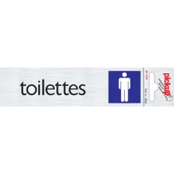 Discount Pictogramme en aluminium toilettes hommes 16,5 x 4,4 cm Signalisation