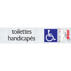 Hot Pictogramme en aluminium toilettes handicapés 16,5 x 4,4 cm Signalisation