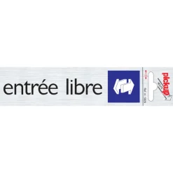 Discount Pictogramme en aluminium entrée libre 16,5 x 4,4 cm Signalisation