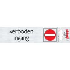 Outlet Pictogramme en aluminium verboden ingang 6,5 x 4,4 cm Signalisation