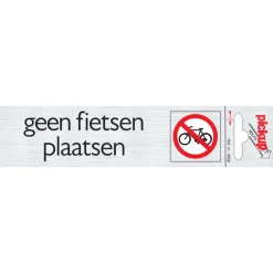 Sale Pictogramme en aluminium geen fietsen 16,5 x 4,4 cm Signalisation