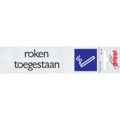 Discount Pictogramme en aluminium roken toegestaan 6,5 x 4,4 cm Signalisation