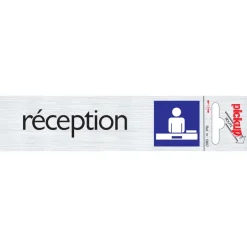 Sale Pictogramme en aluminium réception 16,5 x 4,4 cm Signalisation