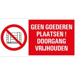Clearance Pictogramme geen goederen plaatsen 15 x 30 cm Signalisation