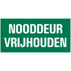 Clearance Pictogramme nooddeur vrijhouden 15 x 30 cm Signalisation