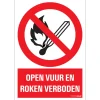 Sale Pictogramme open vuur en roken verboden 23 x 33 cm Signalisation