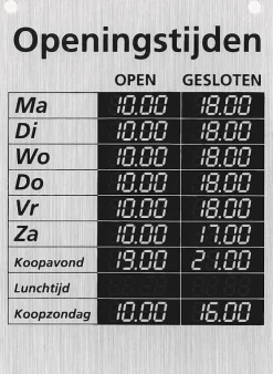 Online Pictogramme openingstijden panneau 17 x 12,5 cm Signalisation