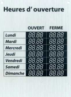 Hot Pictogramme panneau heures d'ouverture 17 x 12,5 cm Signalisation