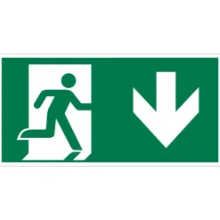 Pictogramme sortie / en bas 15 x 30 cm Signalisation