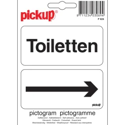Sale Pictogramme toiletten avec flêche 10 x 10 cm Signalisation