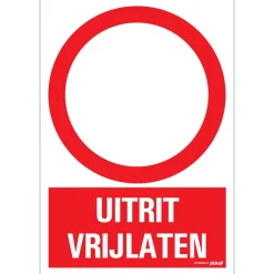 Pictogramme uitrit vrijlaten 23 x 33 cm Signalisation