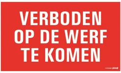 Discount Pictogramme verboden op de werf 33 x 20 cm Signalisation