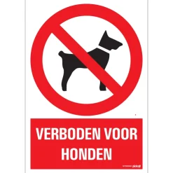 Sale Pictogramme verboden voor honden 23 x 33 cm Signalisation