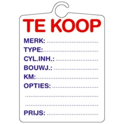 Online Plaque 'te koop' effacable Accessoires Voiture