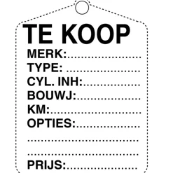 Online Plaque 'te koop' effacable Accessoires Voiture