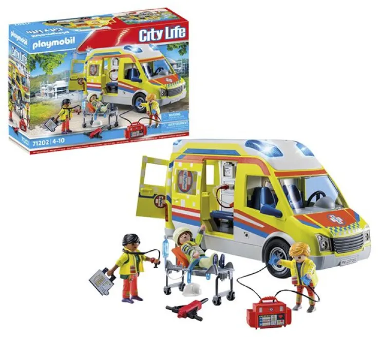 Hot City Life Ambulance avec effets lumineux et sonore - 71202 Jeux De Construction|Jeu De Rôle
