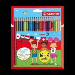 Online Pochet avec 16 crayons de coleur + 8 gratuit Crayons