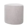 Discount Pouf Tirana - Ø40x38cm - Gris Clair Tabourets Et Poufs