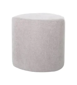 Discount Pouf Tirana - Ø40x38cm - Gris Clair Tabourets Et Poufs