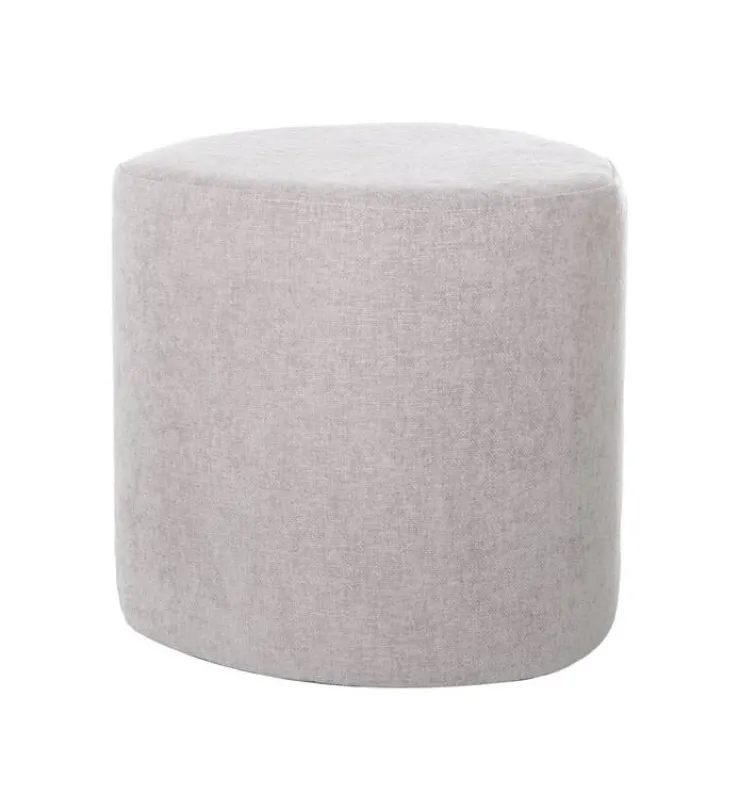 Discount Pouf Tirana - Ø40x38cm - Gris Clair Tabourets Et Poufs