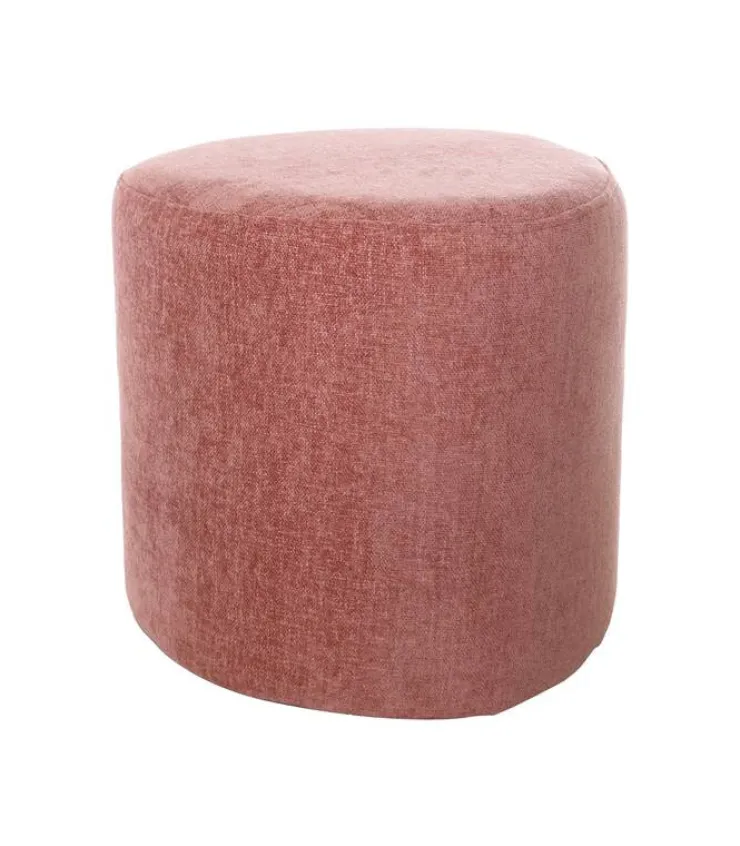 Sale Pouf Tirana - Ø40x38cm - Vieux Rose Tabourets Et Poufs