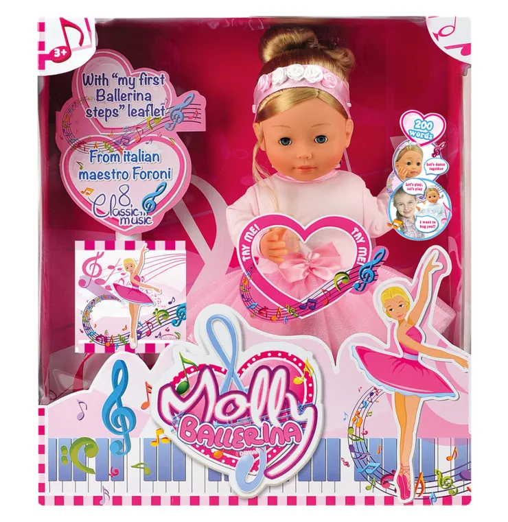 Online Poupée Molly Ballerine - Avec Music de Piano - Avec Chaussures Ballerines pour Enfants - 40cm Poupées Et Peluches